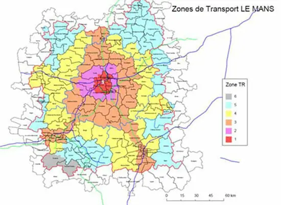 Creer une zone de chalandise : les transports dans la metropole du Mans