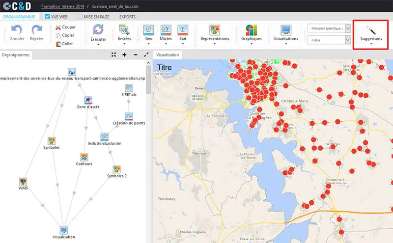 L'outil Suggestion dans Cartes & Données