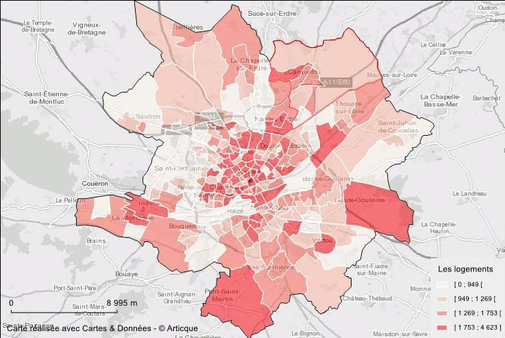 Carte du logement à Nantes