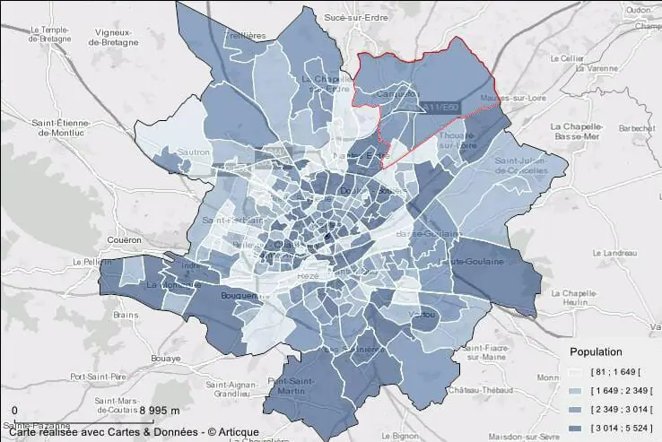 Données la population de Nantes