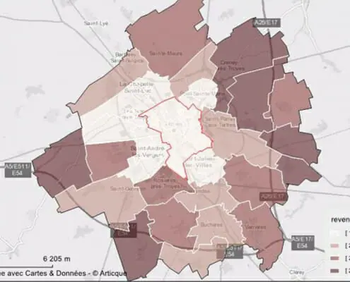 Cartographie du revenu média