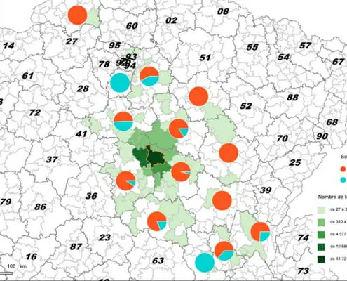 Repartition du flux touristique en fonction des sites