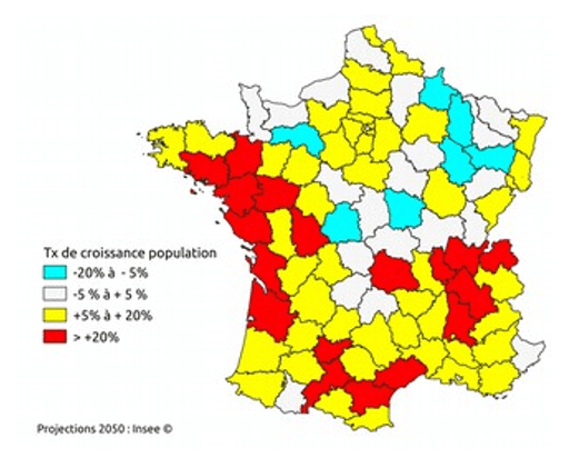 Evolution du taux de croissance de la population