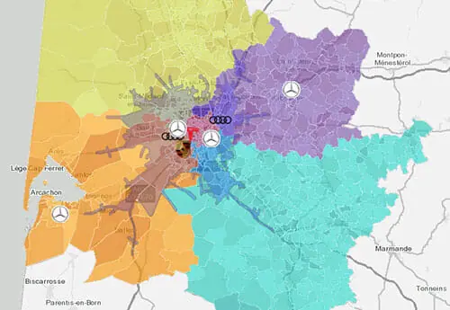 Répartition commerciel dans le secteur de l'automotive