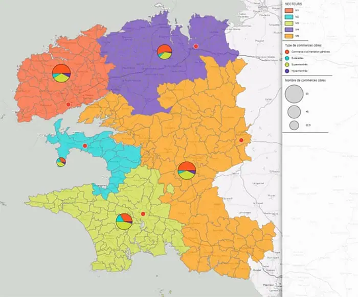 Sectorisation par methode heuristique avec contrainte de compacite