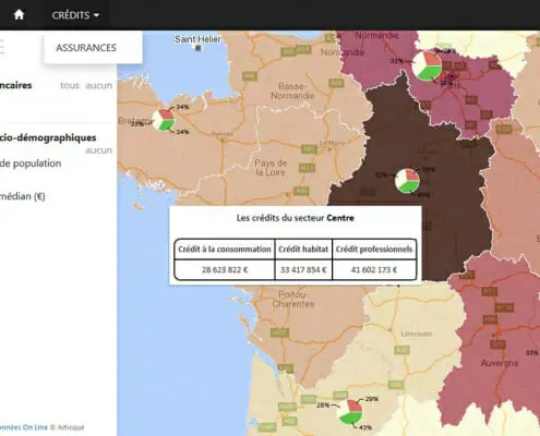 Géomarketing : Répartition des données de crédits par région