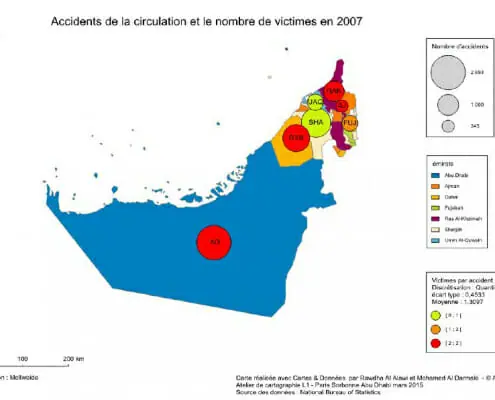 Carte des accidents de la circulation en 2007