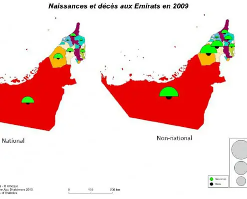 Cartographie des naissances et des décès aux emirats arabes unis
