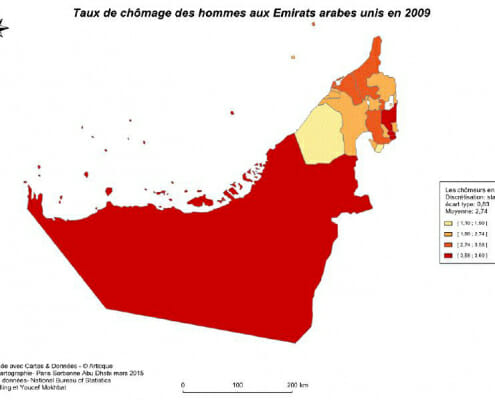 Carte du chomage des hommes aux emirats arabes unis en 2009