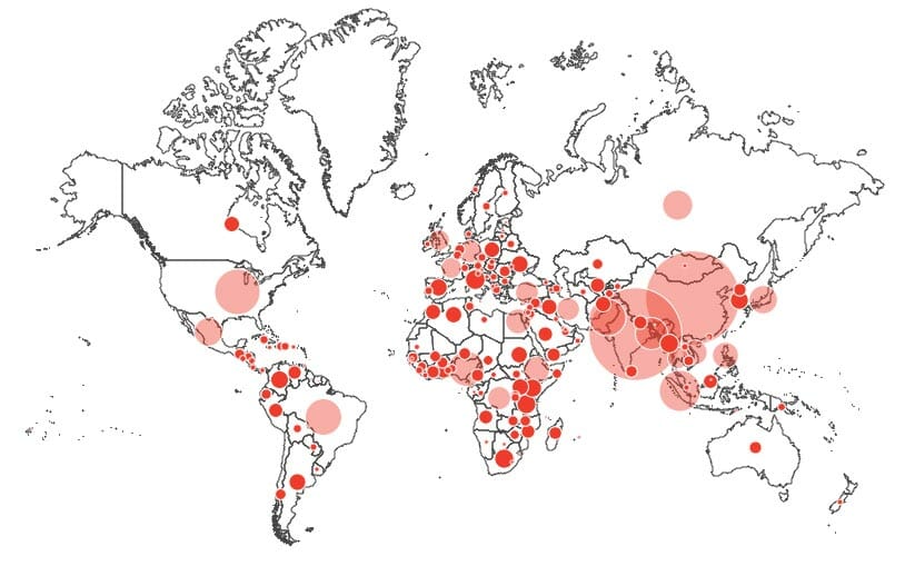 Detail de l'epidemie de coronavirus dans le monde