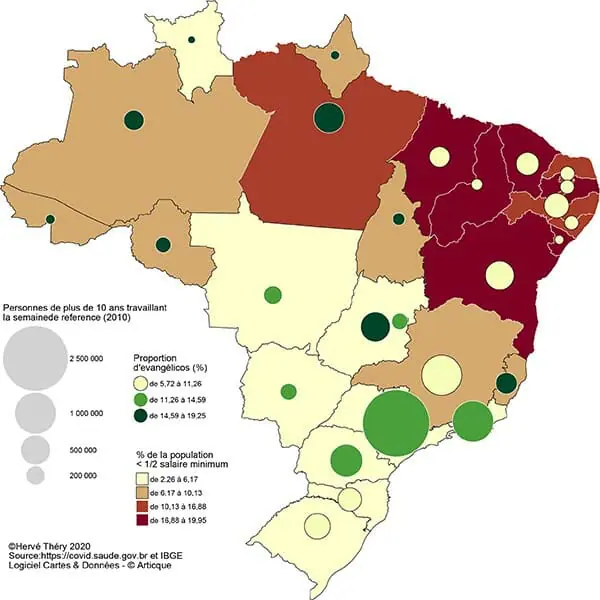 Repartition de la pauvrete et des evangelicos au bresil