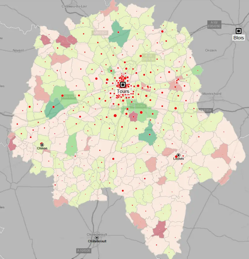 Evolutions demographiques dans l'Indre et Loire