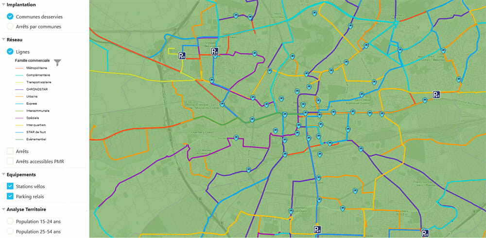 Empreinte carbone : la carte des infrastructures de transport dans une metropole