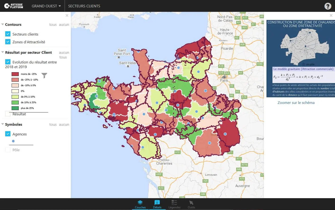 visualisation des zones d’attractivite