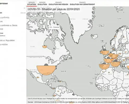 Carte des demi-cercles affrontes