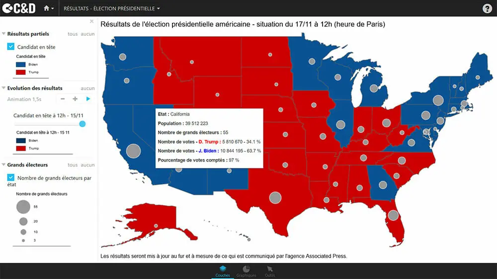 Carte de l'election americaine 2020 : les resultats