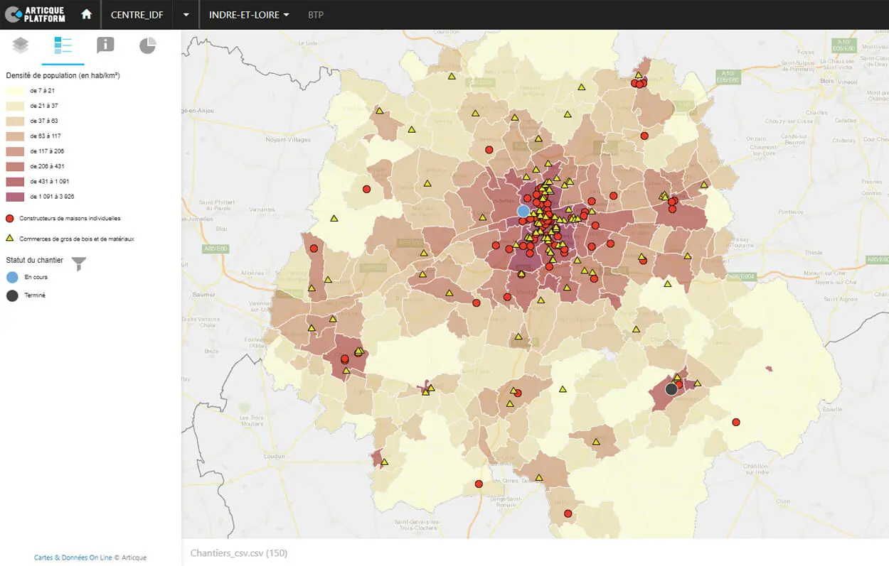 Carte des fournisseurs BTP