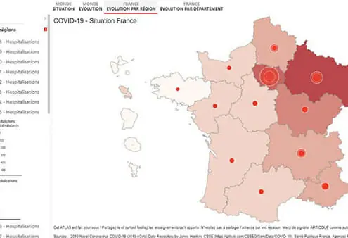 Carte avec une animation temporelle