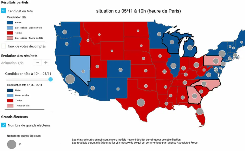 Carte GeoNews : l'election americaine 2020