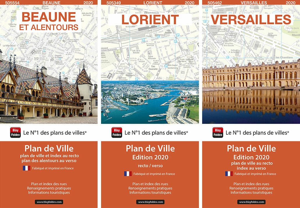 Plans de ville blay foldex : beaune, lorient, versailles