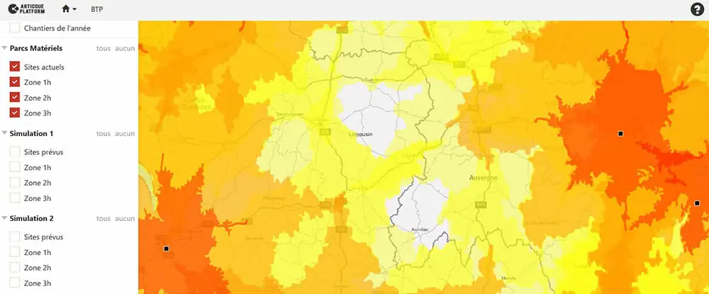 Implantation territoriale et zones blanches dans le secteur du btp