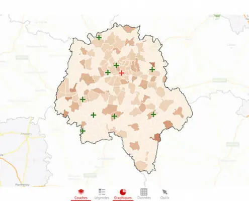 Implantation territoriale des medecins dans l'indre et loire