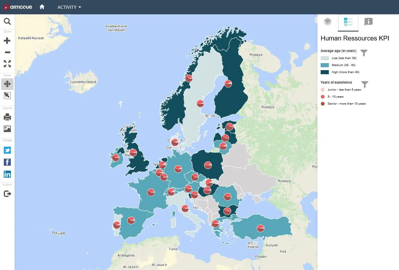 carte interactive pour piloter les ressources humaines