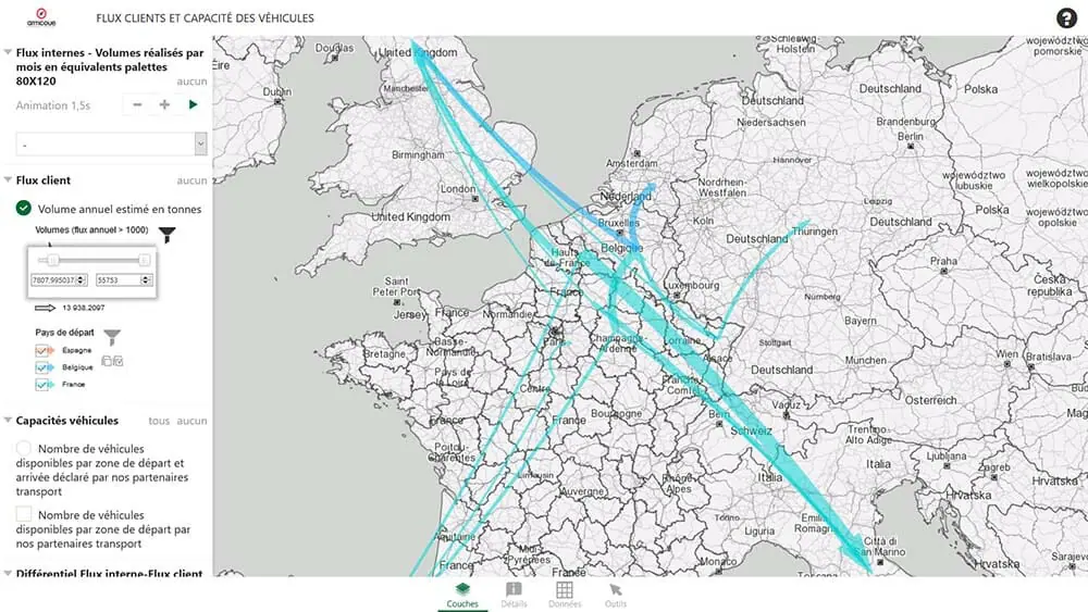 Cartographie des flux logistiques internes et clients