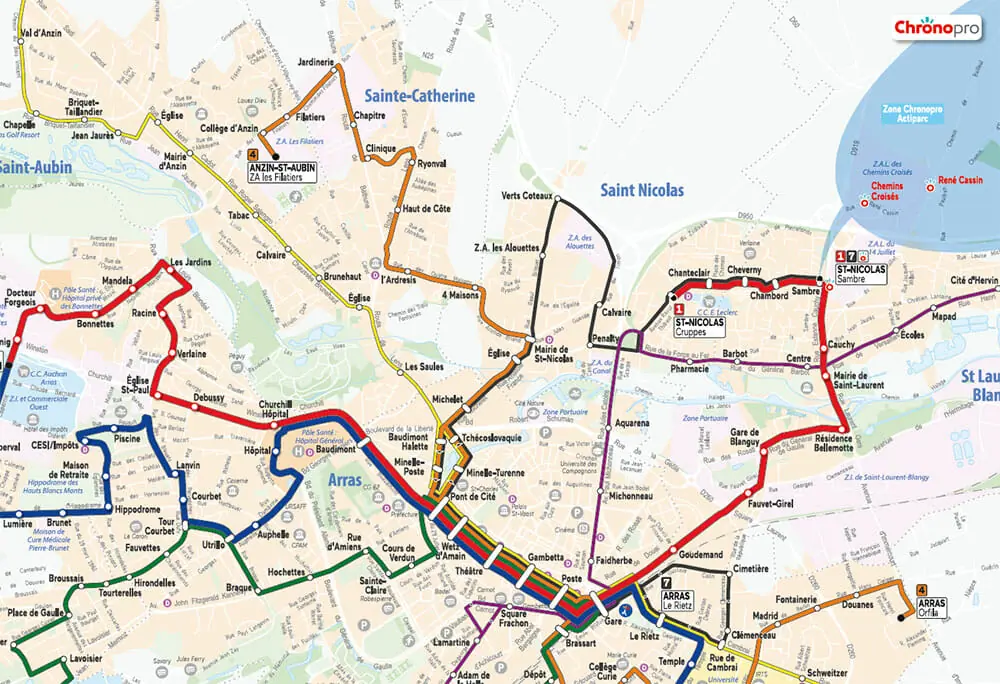 metier de cartographe : plan de bus transdev d’arras