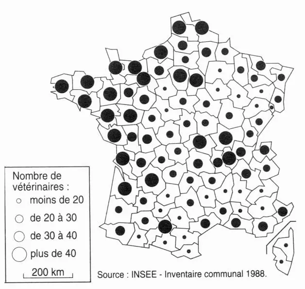 outil de cartographie : symboles non proportionnels