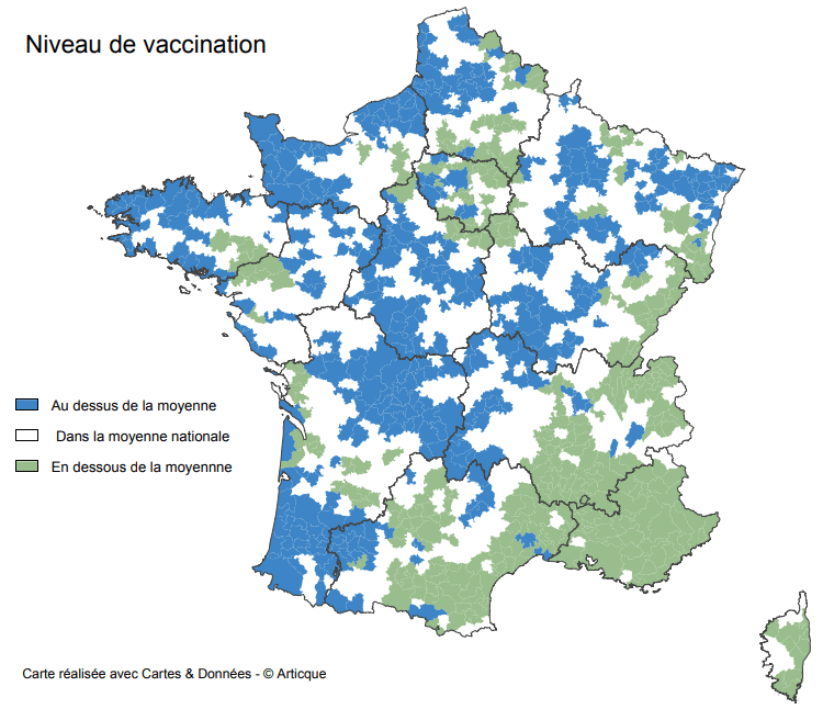 les inegalites territoriales en matiere de vaccination