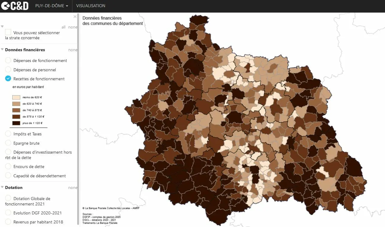 Recettes de fonctionnement des communes du Puy-de-Dôme