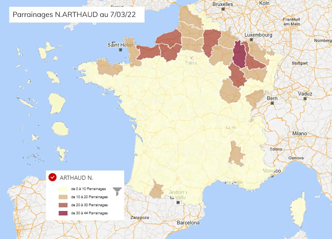 résultats parrainages nathalie arthaud 2022