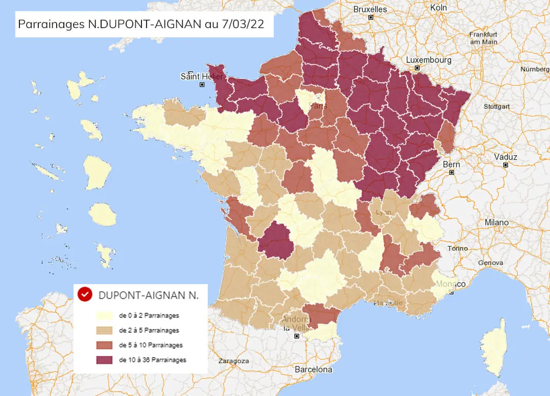 résultats parrainages nicolas dupont-aignan 2022