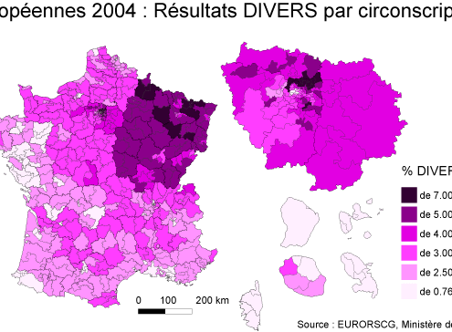 Elections européennes 2004 : score liste Divers