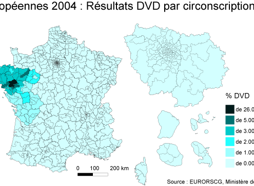 Elections européennes 2004 : score liste divers droite
