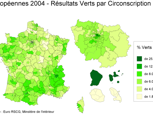 Elections européennes 2004 : score liste Verts