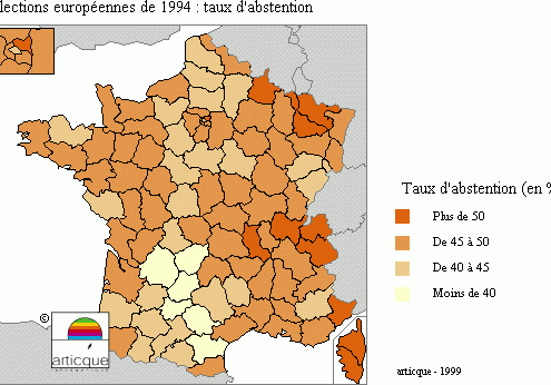 Elections européennes de 1994 : le taux d'abstention