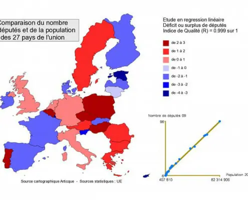 Elections européennes 2009 : comparaison du nombre de députés et de la population