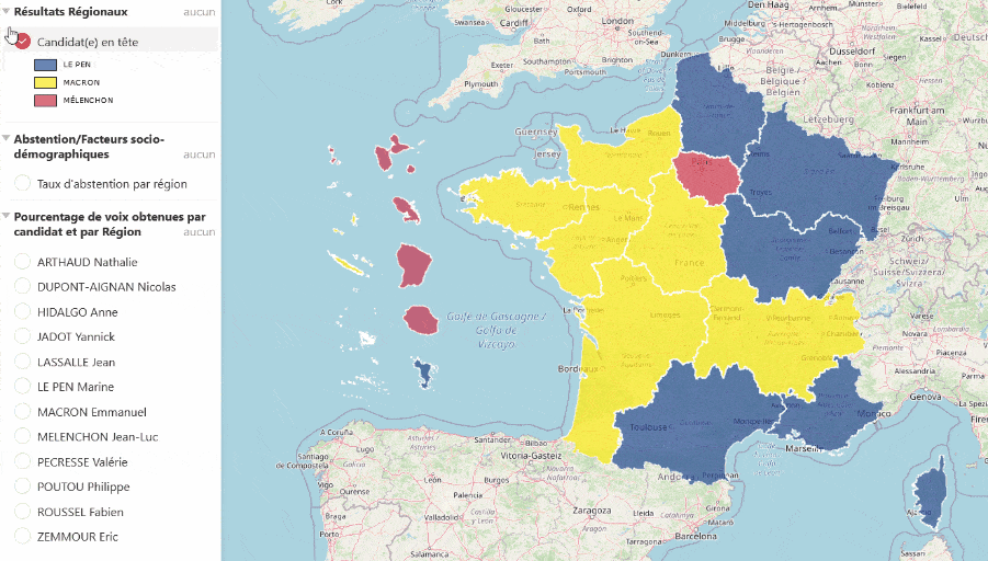 Carte interactive du premier tour de la présidentielle 2022