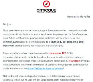 newsletter juillet articque