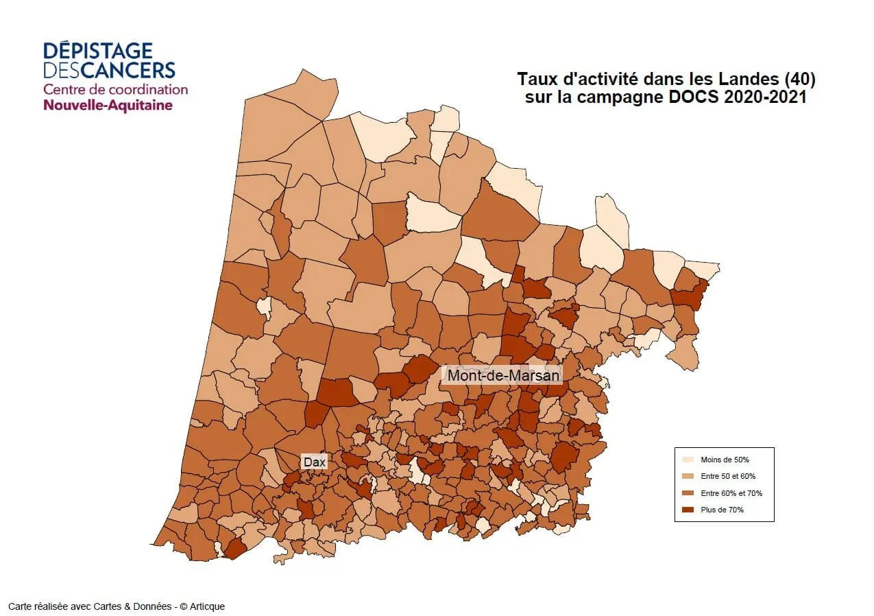 Taux d'activité DOCS 2020-2021 dans les Landes (40)