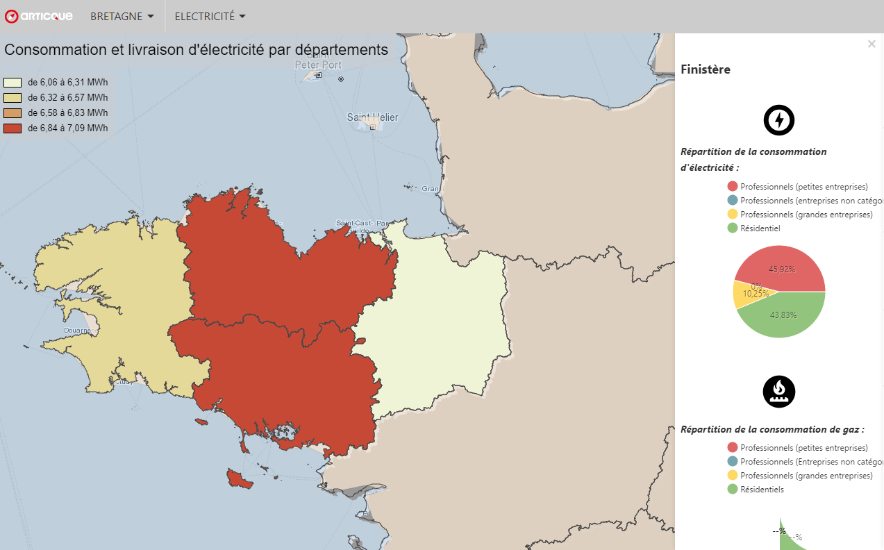 carte consommation électrique finistère