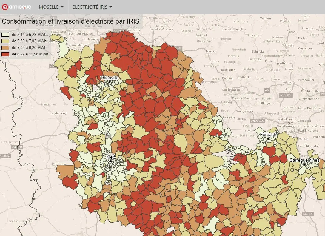 consommation d'électricité à l'IRIS