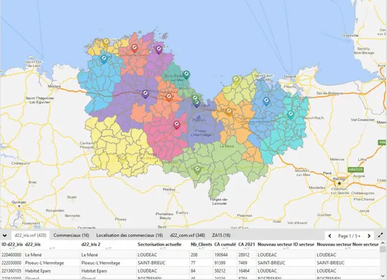 sectorisation des équipe terrain