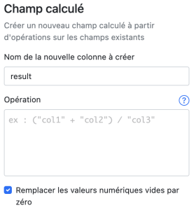 DataComposer : champ calculé