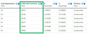 Colonne code INSEE communes ajoutée dans les géolocalisations DataComposer