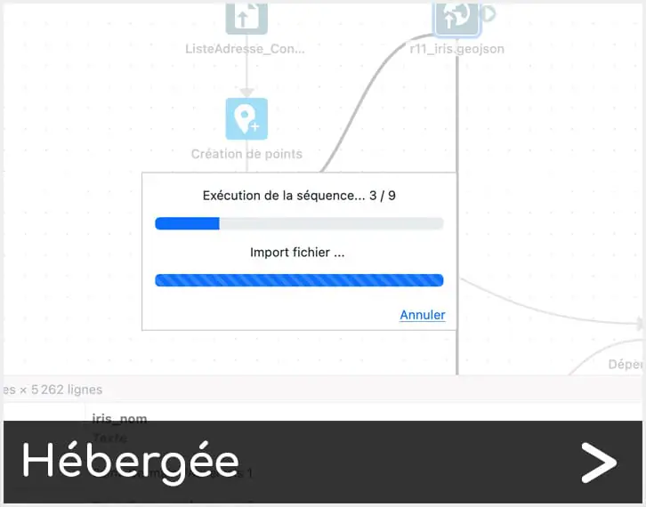 Fenêtre de progression DataComposer