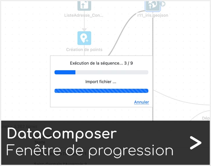 Fenêtre de progression DataComposer