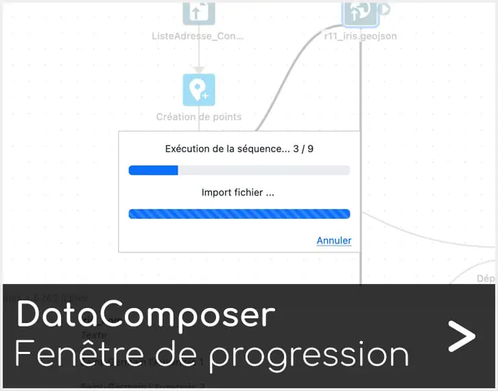 Fenêtre de progression DataComposer